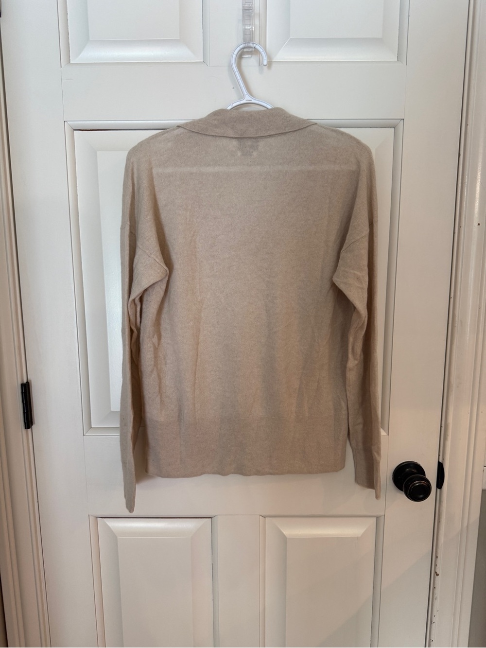Vineyard Vines 100% Cashmere Collared Sweater Beige Tan 25472 - Picture 7 of 9